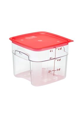 Imagen 2 del producto RECIP. GRAD CUADRAD POLICARB 6 LTS. CN TAPA ROJA