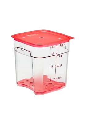 Imagen 2 del producto RECIP. GRAD CUADRAD POLICARB 8 LTS. CN TAPA ROJA  Y DRENAJE