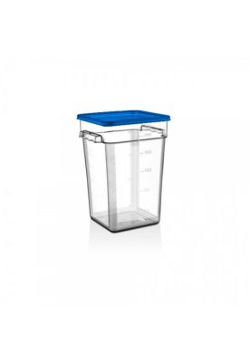 RECIPIENTE POLICARBONATO CUADRADO 20.8 LT CON TAPA AZUL
