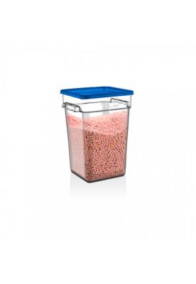 Imagen 2 del producto RECIPIENTE POLICARBONATO CUADRADO 20.8 LT CON TAPA AZUL