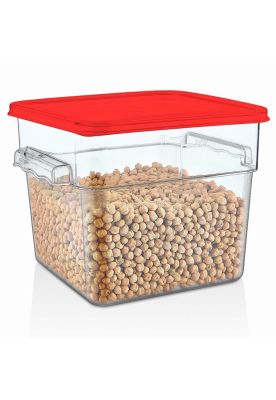 Imagen 2 del producto RECIPIENTE POLICARBONATO CUADRADO 7,6 LT CON TAPA ROJA