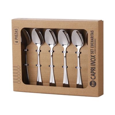 Imagen 2 del producto SET DE CUCHARITAS 6 PIEZAS CAPRI ACERO INOXIDABLE