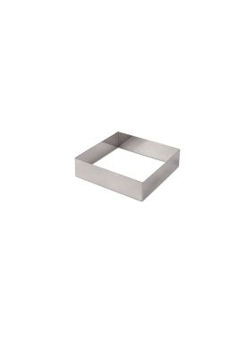 MOLDE CUADRADO ACERO INOX 14 x 14 x 4 cm
