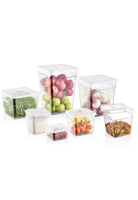 Imagen 2 del producto RECIPIENTE POLICARBONATO CUADRADO 5.7 LT CON TAPA ROJA