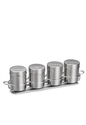 SET 4 ESPOLVOREADORES ACERO INOX CON RACK