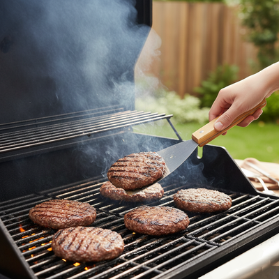 Imagen 2 del producto ESPATULA RECTA TRIANGULAR PARA PLANCHA MANGO MADERIA 22 CM