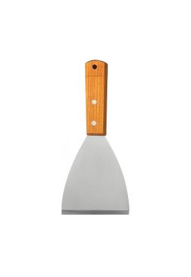 ESPATULA RECTA TRIANGULAR PARA PLANCHA MANGO MADERIA 22 CM