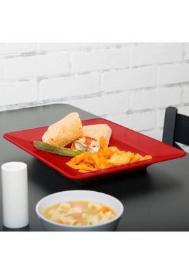 Imagen 2 del producto PLATO CUADRADO MELAMINA ROJA 30x30 cm