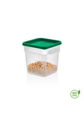 Imagen 2 del producto RECIPIENTE CUADRADO POLIPROPILENO 3.8 LTS CON TAPA VERDE