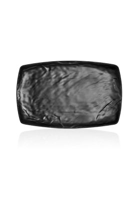 PLATO MELAMINA RECTANGULAR NEGRA  23.5 X 37 CM LINEA CARRE