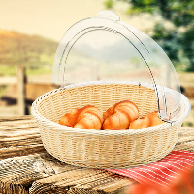 Imagen 2 del producto PANERA RATTAN HEAVY DUTY REDONDA C/CÚPULA 40 CM