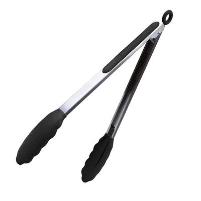 TENAZA ACERO INOX CON PUNTA DE SILICONA 30 CM