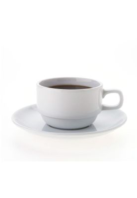 Set De 6 Taza Café 100cc Con Platillo Apilable. Línea Tower