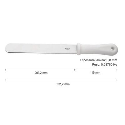 Imagen 2 del producto ESPATULA PASTELERA 20CM MANGO BLANCO