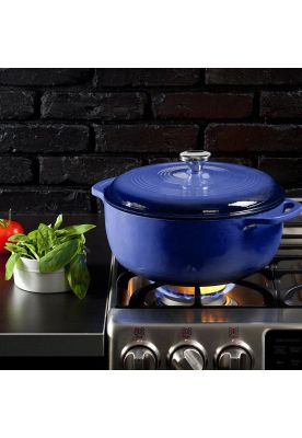 Imagen 2 del producto OLLA HIERRO FUNDIDO REDONDA AZUL 36x29x12.5 cm