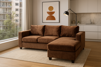 Imagen 2 del producto Seccional Richter Felpa Café