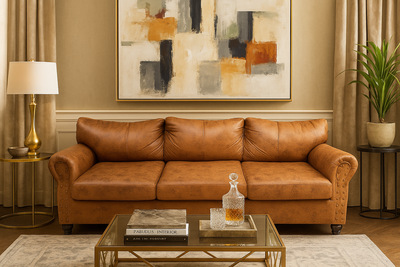 Imagen 1 del producto Sofa Cambridge EcoCuero Tabaco