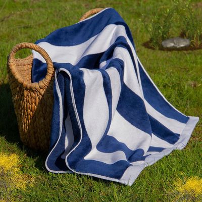 Toalla de Playa Nautica Home 160x80 Rayas Navy