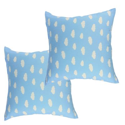 Set 2 Cojines Lona Nube Azul 50x50 cm