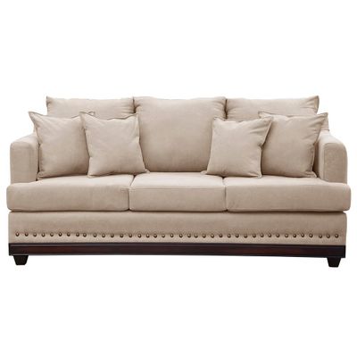 Sofa 3c Estambul tachas Tela  Beige 200 X 90 X 95