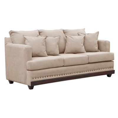 Imagen 2 del producto Sofa 3c Estambul tachas Tela  Beige 200 X 90 X 95