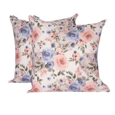 Set 2 Cojines Lona Española Fabiola 50X50 Azul