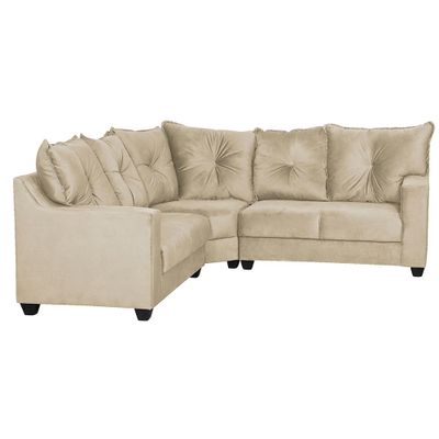 Imagen 2 del producto Seccional Belga esquinero felpa Beige 210x210