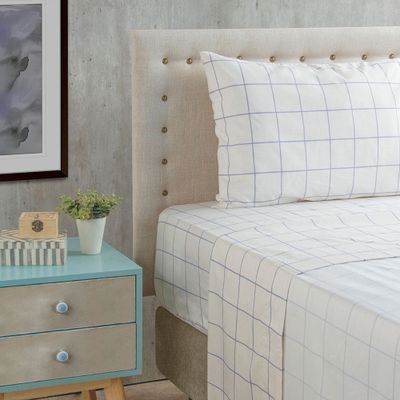 Sabanas  Microfibra  Estampada 1 .5 pl 3P- Nautica Home -Blanco