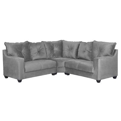 Seccional Belga esquinero felpa Gris 210x210