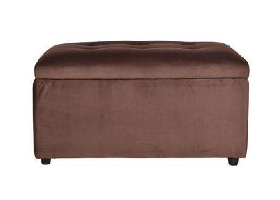 Imagen 2 del producto Banqueta Baul Felpa Chocolate 100x50x45 cm