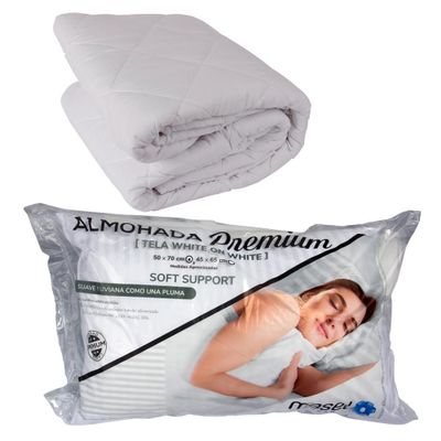 Set Cubrecolchon 2pl +set 2 almohadas microfibra
