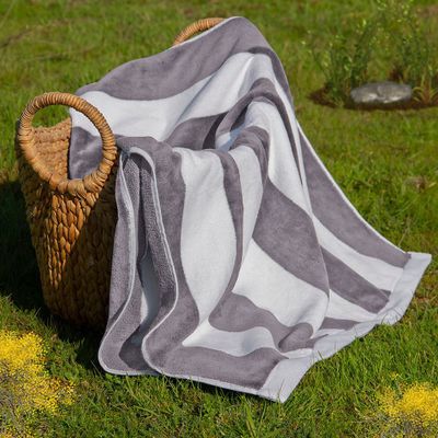 Toalla de Playa Nautica Home 160x80 Rayas Gris