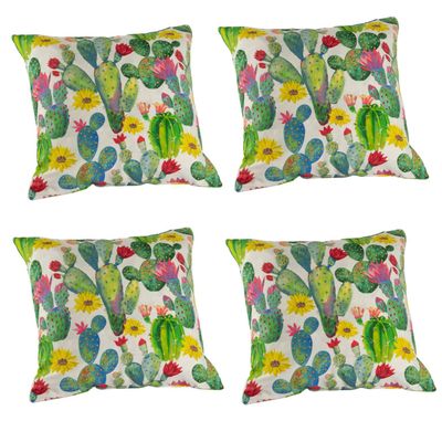 Imagen 1 del producto Set 4 Cojines Lona Española Tampico 50x50 cm Blanco