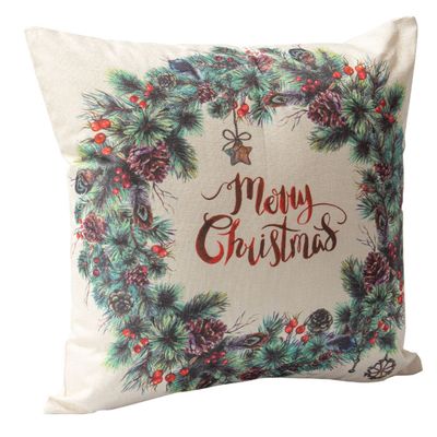 Imagen 2 del producto Set 2 Cojines Corona Navideña 45 x 45 Blanco