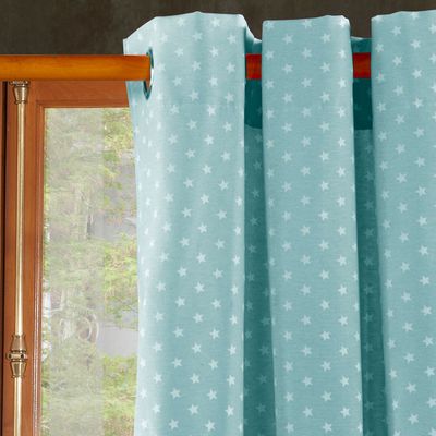 Cortina lona española estrellita mini jade
