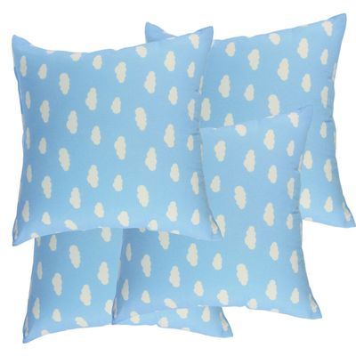 Set 4 Cojines Lona Nube Azul 50x50 cm