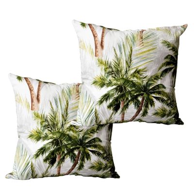 Set 2 Cojines Lona Palm Beach 50x50 cm Verde