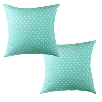 Imagen 2 del producto Set 2 Cojines Lona Mini Estrellita Jade 50x50 cm