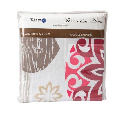 Imagen 2 del producto Juego de Sabanas Mandala 2.5 plazas Rojo