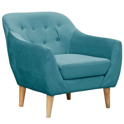 Imagen 2 del producto Poltrona 1c Norway Felpa Turquesa 85x87x90