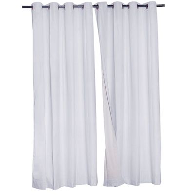 Set 2 Cortinas Black Out Classic 1.40 X 2.25 Blanco