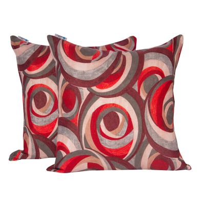 Set 2 Cojines Lona Española 50X50 Sonido Rojo