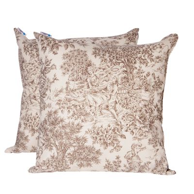 Set 2 Cojines  Lona Española  50x50  Paisaje CHOCOLATE