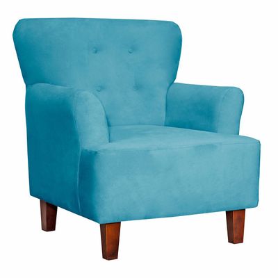 Imagen 2 del producto Poltrona 1c York Felpa turquesa 75x55x92 cm