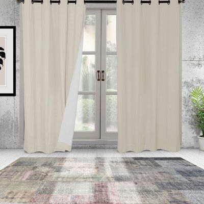 Cortinas Set B.O. Microfibra 1.40 x 2.25  Gris cl