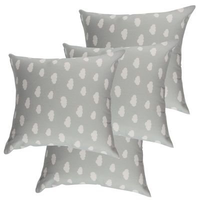 Set 4 Cojines Lona Nube Gris 50x50 cm