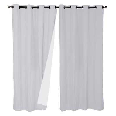 Imagen 2 del producto Set 2 Cortinas Black Out Microfibra Blanca 140 x 225