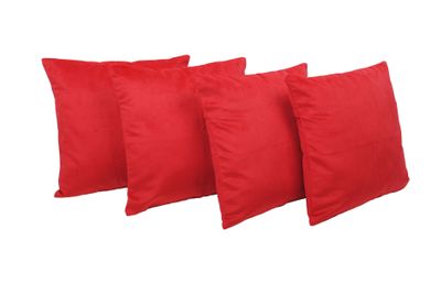Set 4 Cojines Felpa de 40x40 Rojo