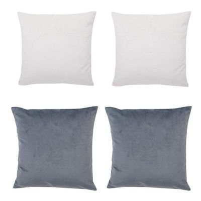 Imagen 1 del producto Set 4 Cojines combinados  40X40  Felpa velvet  Ivory y Gris