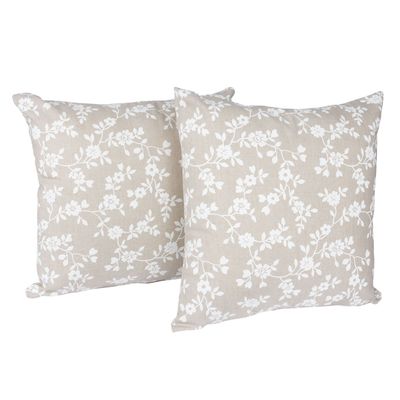 Set 2 Cojines Lona Española Keila 50x50 cm Beige